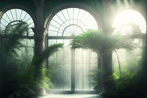 magical conservatory day light digital background. photo