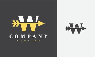 initial W arrow logo vector