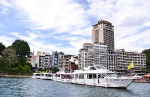 NANTOU, TAIWAN - OCT 08, 2017- Sun Moon Lake is the largest body of water in Taiwan as well as a tourist attraction. Located in Yuchi Township, Nantou, taiwan photo