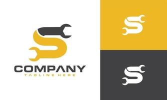 initial S wrench logo vector