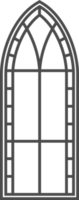 Gotico finestra schema. silhouette di Vintage ▾ macchiato bicchiere Chiesa telaio. elemento di tradizionale europeo architettura png