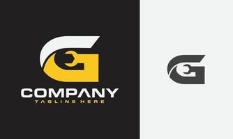 initial G wrench logo vector