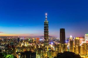 TAIPEI, TAIWAN - OCT 09, 2017-known as the Taipei World Financial Center is a landmark skyscraper in Taipei, Taiwan. The building was officially classified as the world's tallest in 2004 until 2010. photo