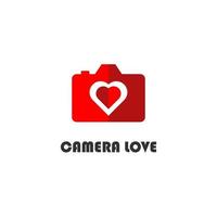 Camera love symbol vector