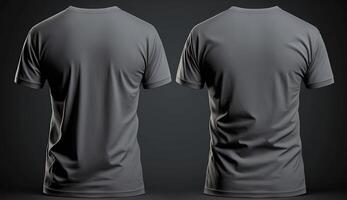 blank grey tshirt mockup,close up grey t-shirt on dark background , photo