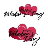 Vector illustration of Happy Valentine's Day Calligraphy - Typography. Happy Valentine's Day. For Greeting Cards, Print Design.