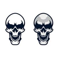 Skull head with black outline illustration vector