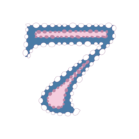 numero Sette o 7 colorato, blu e rosa colore isolato design. png