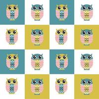 Cute Owl Seamless Pattern Background vector