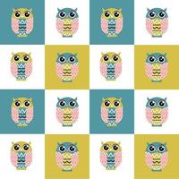 Cute Owl Seamless Pattern Background vector