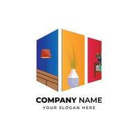 Minimalist furniture brand business company logo vector illustration