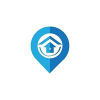 un casa ubicación logo, hogar ubicación, alfiler casa logo vector