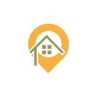 A House location logo, home location, pin house logo vector