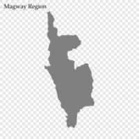 alto calidad mapa de distrito myanmar vector