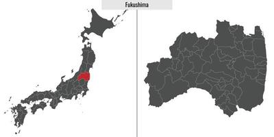 mapa prefectura de Japón vector