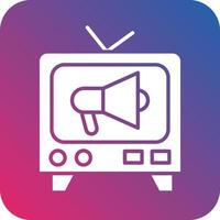 televisión comercial icono vector diseño