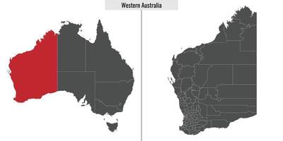 mapa estado de Australia vector