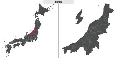 mapa prefectura de Japón vector