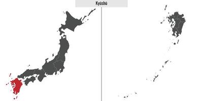 map region of Japan vector