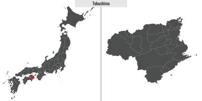 mapa prefectura de Japón vector