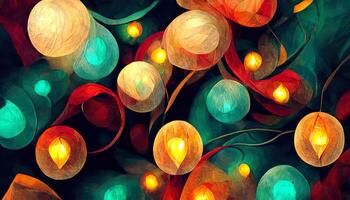 Surprising Abstract christmas lights on background. photo