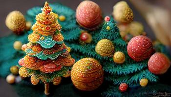 Wonderful decorated Christmas tree. photo