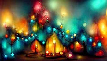 Surprising Abstract christmas lights on background. photo