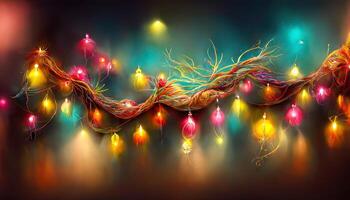 Surprising Abstract christmas lights on background. photo