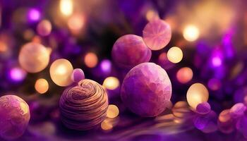 Purple and pink bokeh abstract background with diffuse lighting 3d render illustration. photo