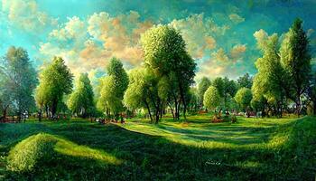 Summer landscape on a sunny day. photo