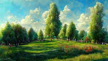 Summer landscape on a sunny day. photo