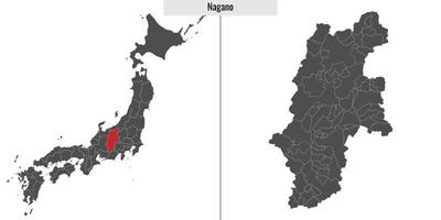 mapa prefectura de Japón vector