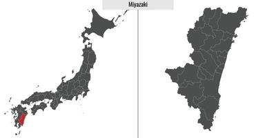 mapa prefectura de Japón vector