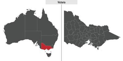 mapa estado de Australia vector