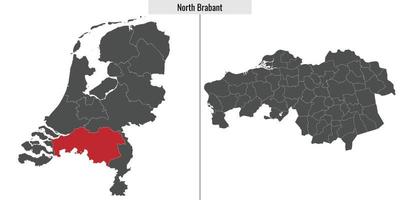 map region of Netherlands vector