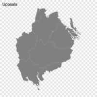 High Quality map is a county of Sweden vector