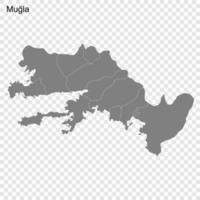 High Quality map is a province of Turkey vector