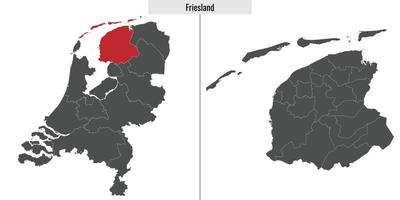map region of Netherlands vector
