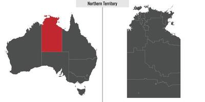 mapa estado de Australia vector