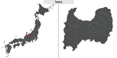 mapa prefectura de Japón vector