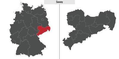 mapa estado de Alemania vector