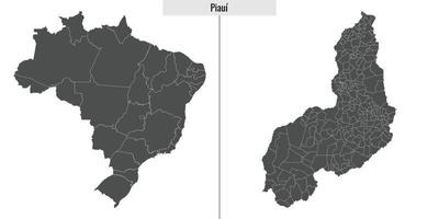 mapa estado de Brasil vector