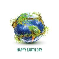 Happy earth day for environment safety celebration design vector