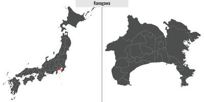 mapa prefectura de Japón vector