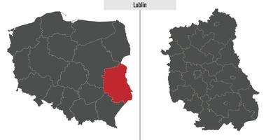 mapa provincia de Polonia vector