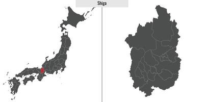 mapa prefectura de Japón vector