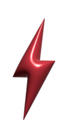 Bolt lighting 3d icon on transparent background. png