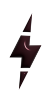 Bolt lighting 3d icon on transparent background. png