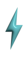 Bolt lighting 3d icon on transparent background. png