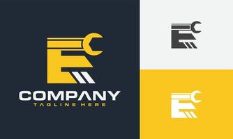 initial E wrench logo vector